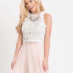 Leighton White Sleeveless Lace Top